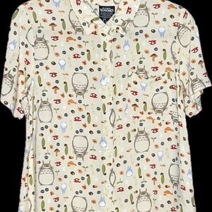 LIKE NEW! Her Universe Cream Totoro Pattern Shirt Sz XS